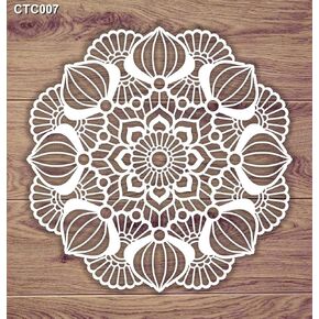 CrafTreat Mandala 2 Laser Cut Chipboard Embellishments for Crafting - Size: 5.5X6 Inches - Decorative Embellishments for Wood - Floral Embellishments for Crafting - Laser Cut Wood Embellishments