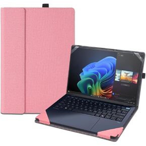 14 inch Laptop Cover Case for HP EliteBook Ultra G1i /G1q /G1q8 & for 14'' EliteBook X G1a Notebook AI PC Sleeve,PU Leather Protective Bag with Foldable Cooling Bracket (Dark Gray)