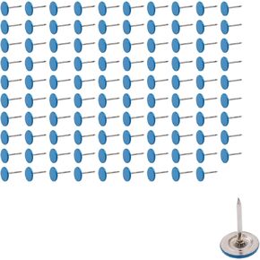 100Pcs Flat Head Upholstery Tacks Home Furniture Decor Tacks Upholstery Nails Flat Push Pins Flats Thumb Tacks White (11mmx17mm)