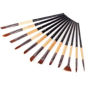 HBJWOV Artist Watercolor Paint Brush Set Acrylic Oil Painting Drawing Artwork Oil Painting Brush