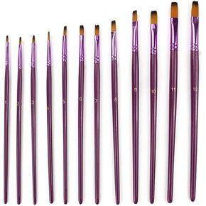 HBJWOV 12 Pcs/Lot Different Size Artist Nylon Hair Paint Brush Set for Watercolor Acrylic Oil Painting Brushes Drawing Art Supplie(D)