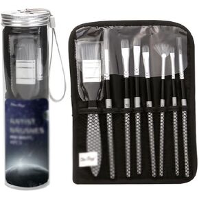 HBJWOV 8 Professional Paints Brush Different Shape Nylon Hair Artist Painting Brush Acrylic Oil Watercolor Art Supplies
