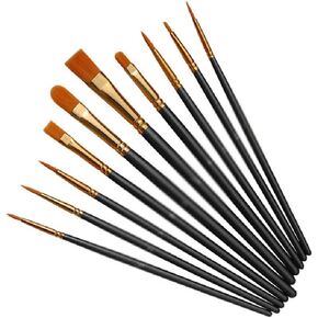 HBJWOV 10 Watercolor Oil Acrylic Artist Painted Pen Nylon Hair Painting Brush Handle Art Supplies Stationery(D)