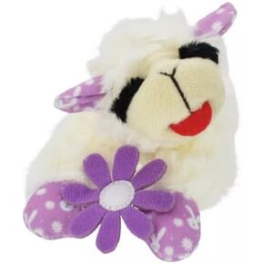 Multipet Lamb Chop Mini Flower Bunny Print Dog Toy - 6 "