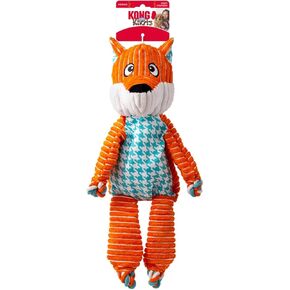 KONG Floppy Knots Jumbo XL Fox Dog Toy – Extra-Large Plush with Knotted Rope Skeleton, Dual Squeakers, Minimal Stuffing, Soft & Durable for Tugging, Flopping & Snuggling
