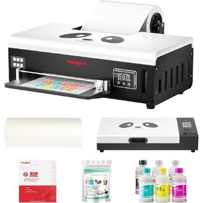 طابعة A4 L800 Panda Panda Procolored F8 DTF مع تغذية لفائف الدورة الدموية الحبر الأبيض (الطابعة+الفرن+5 × 250 مل+100 متر فيلم)