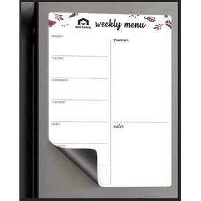 Meal Planner for Fridge 16.8" x 11.4" Menu Board for Kitchen Magnetic Refrigerator Weekly Calendar | Grocery | Shopping List | Chore Chart | Dry Erase Board to Do
