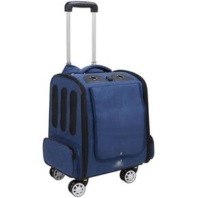 Wheeled Pet Carrier Backpack Pet Stroller, Travel Carrier, Comfort Cat Backpack Removable Rolling Wheels and Ventilation Windows (Color : Gray-A)