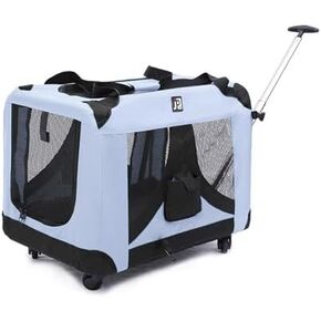 Pet Carrier on Wheels Pet Trolley Case Cat Outing Large Trolley Bag Pet Travel Luggage Large Capacity Cat Bag Pet Carrier (Red)