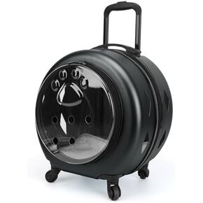 Carrier Pet On Wheels Trolley Trolley ، حقيبة سفر محمولة Cat Cat Cating ، حامل Pet Pet Backpack Carrier (الأخضر)
