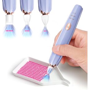 PP OPOUNT Electric Diamond Art Painting Pen with 3 Drill Tips, Diamond Art Pen with High Vacuum and 3 Adjustable Levels, Long-Lasting and Stable