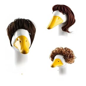 3 PCS Porch Goose Outfit, Cute Porch Goose Wig, Funny Dog Cat Role Play Wig for Lawn Goose Garden Goose and pet cats,dogs