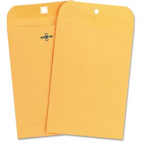 Universal 35261 Kraft Clasp Envelope, Center Seam, 28lb, 6 1/2 x 9 1/2, Brown Kraft, 100/Box