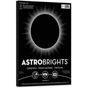 Astrobrights Color Cardstock, 65lb, 8 1/2 x 11, Eclipse Black, 100 Sheets - 2202401, (Pack of 2)