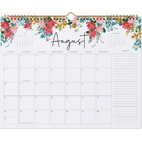 2025-2026 Calendar, Jokotha Wall Calendar 2025, Calendar Runs From Jul 2025 - Dec 2026, 15" x 12", Twin-Wire Binding, Hanging Hook, Floral Design