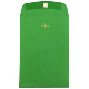 LUXPaper 6 x 9 Open End Envelopes | Clasp | Holiday Green | 80lb. Text | 100 Qty