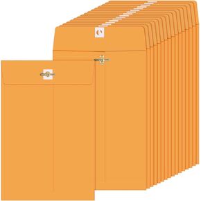 300 Packs 6 x 9 Clasp Envelopes Manilla Envelopes Clasp Kraft Catalog Envelope with Clasps Closure, Heavyweight Paper Mailing Manila Envelopes for Home, Office, Business, Legal, School