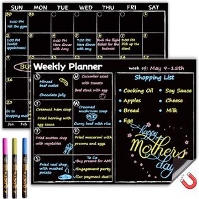 JJPRO Magnetic Dry Erase Chore Chart Blackboard for Fridge,Chore Chart Chalkboard for Refrigerator, Reusable Magnetic Chore Blackboard for Fridge