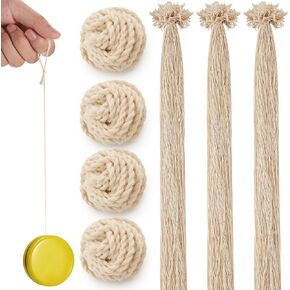 SATINIOR 100 Pack Yo-yo Strings Bulk White 100% Cotton Replacement Strings for Plastic Metal Yo-yos