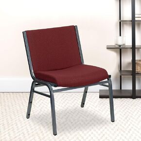 EMMA + OLIVER Big & Tall 1000 lb. Rated Burgundy Fabric Stack Chair