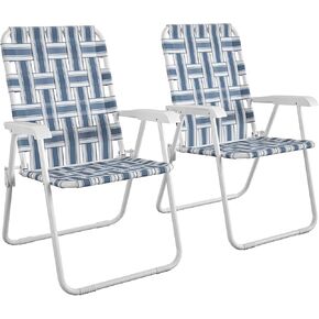Novogratz Poolside Gossip, Priscilla Folding Chairs, 2-Pack, French Blue