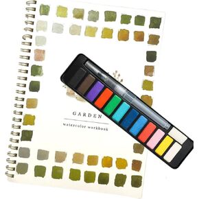 Watercolor Workbooks，Watercolor Paper, Watercolor Practice Book for Beginners, 12 Color Watercolor Paint Set (Garden)