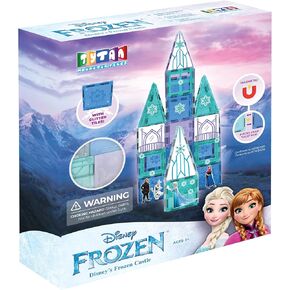Official Disney Frozen Magnetic Tile Castle – 68-Piece STEAM Set with Glitter Tiles, Reusable Stickers & Guide – Features Elsa, Anna & Olaf – Educational Toy for Kids Ages 3+