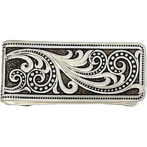 Montana Silversmiths Western Themed Money Clip, Made in USA (Texas Star Hinged) in Saudi Arabia