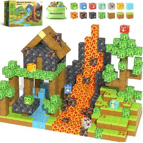 105PCS Magnetic Tiles with Farm Animals, Magnetic Blocks Building Toys for 3+ Year Old Toddler, Construction STEM Magnet Toys Gift for Kids, Boys and Girls 3 4 5 6 7 8+ Year Old