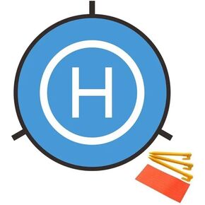 REFLEX CAMERA Drone Landing Pad 36"/90cm Quick Fold Double Sided Waterproof Helipad Launch/Landing Mat for RC Helicopter, DJI Spark Mavic Air Pro/Phantom 3/4, High Vis inc. Pegs & Carry Case