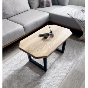 Wood Coffee Table, Mid-Century Modern Coffee Table, Handmade Table for Living room with U-Shaped Legs (33x20 inches)