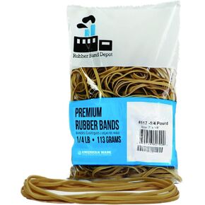 Rubber Band Depot, Size #54, ASSORTED SIZES, Everyday Rubber Bands - 1/4 Pound Bag