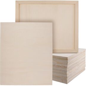Jeuihau 15 PCS 10 × 12 بوصة ألواح قماش خشبية ، 0.8 سم سميكة من الألواح الخشبية غير المكتملة بألواح خشبية للطلاء ، والحرف ، والفن الصحيح