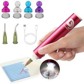 DAFENCHI Cordless Electric Diamond Painting Pen with Light, Electric Diamond Art Painting Pen Vacuum, Automatic Diamond Dot Pen Kit, 2 Replacement Tip, DIY Diamond Art Painting Tool