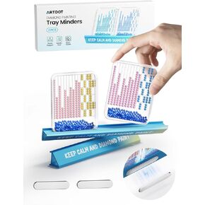 ARTDOT 2 Pack Diamond Art Tray Holder Kits for Adults, Tray Tool & Accessories for Diamond Painting Light Pad, Easel, Drafting Table