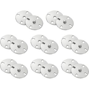 uxcell 8 Sets Sewing Snap Buttons, 23mm Invisible Press Studs Buttons Sew-on Metal Snap Fasteners Zinc Alloy for Clothes DIY Crafts, White