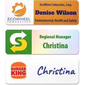 Vibrant Custom Full Color Name Tag - 1" x 3" - Upload Your Own Logo - Personalized & Professional Badge Solutions