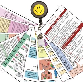 EMT/First Responder, EMS, Paramedic Vertical Badge Card Set - (9 Cards + Badge Reel)- EMT's, MRT's, Fire, Police, First Responders - Time Out Report, SOAP for PCR.