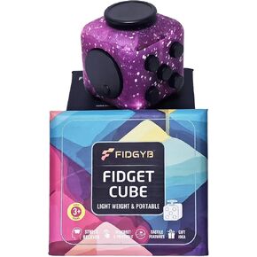 Cube Fidget Stress Relief Toy for Adults & Kids, Smooth, Quiet Sensory Toy for Anxiety, Focus & ADHD Idea[Starry]