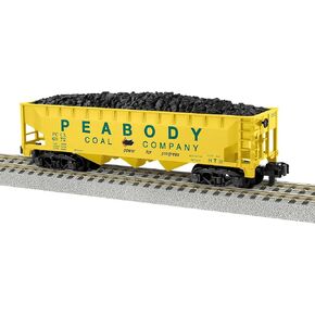 Lionel American Flyer Peabody Coal 3 Bay #6972 S Gauge Model Train Hopper with Removable Coal Load