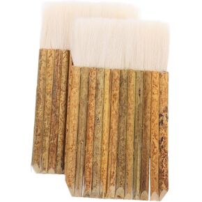 Angoily 2pcs Sheep Hair Hake Brushes Soft Painting Brush for Watercolor Oil Acrylic and Glaze with Ergonomic Handle for Comfortable Grip and Precision