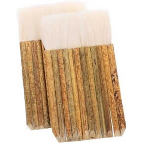 2pcs Hake Brushes with Handle for Pottery Painting Soft Painting Brushes for Artistic Collaboration for Watercolor and Glaze Techniques