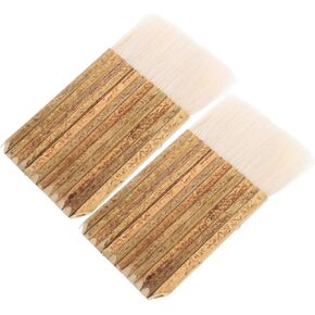 2Pcs Handle Artist Brushes Soft Bristle Hake Paintbrushes for Pottery Watercolor Oil and Acrylic Painting for Collaborative Art Projects and Creative Expression