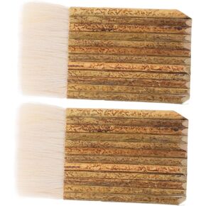 Gadpiparty 2pcs Gluing for Watercolor Oil Acrylic Glaze Pig Bristle Handle for Precise Control Art Applications