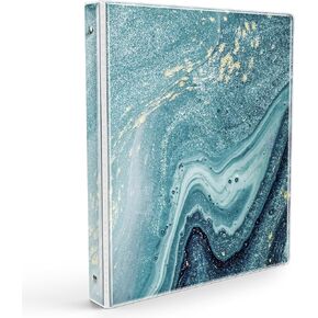 Cute 3 Ring Binder 1 Inch, Decorative Receipt Binders, Hair Client Records with Clear Interior Pockets for Letter-Size(11" x 8.5") Paper, PVC Cover (Floral, 1 in)