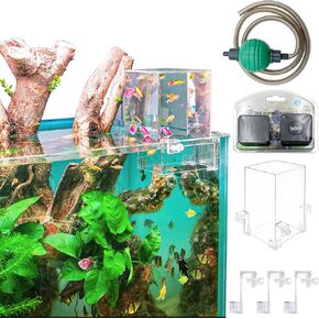 Aquarium Decoration Magical Small Negative Pressure Fish Tank,Water Auto-Refill Vacuum Invert Suspended Fish Tank,Fish Fly on top Off Water Tank