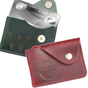 Customizable Genuine Leather Slim Card Case, Minimalist Card Organizer For Women, Mini Business Card Holder, Personalized Small Wallet Gift For Mother’s Day, Birthday, Anniversary, Gift For Mom