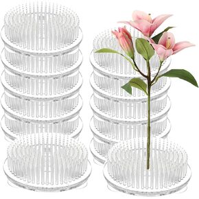 12PCS Plastic Flower Frogs for Arrangements Vase Plastic Pin Frog Vase Clear Flower Frog 2.76 inch Flower Pins Floral Frog for Plant Decoration, Summer Activity, Wedding Decoration