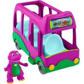 Barney World Preschool Toy Adventure Bus Push-Along Vehicle Figure for Pretend Play Kids Ages 3+ Years
