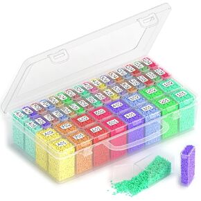 64-Grid Diamond Painting Storage Containers, Portable Transparent Diamond Art Organizer, Which Are Suitable for Quick DIY, Beads and Diamond Art Storage Containers